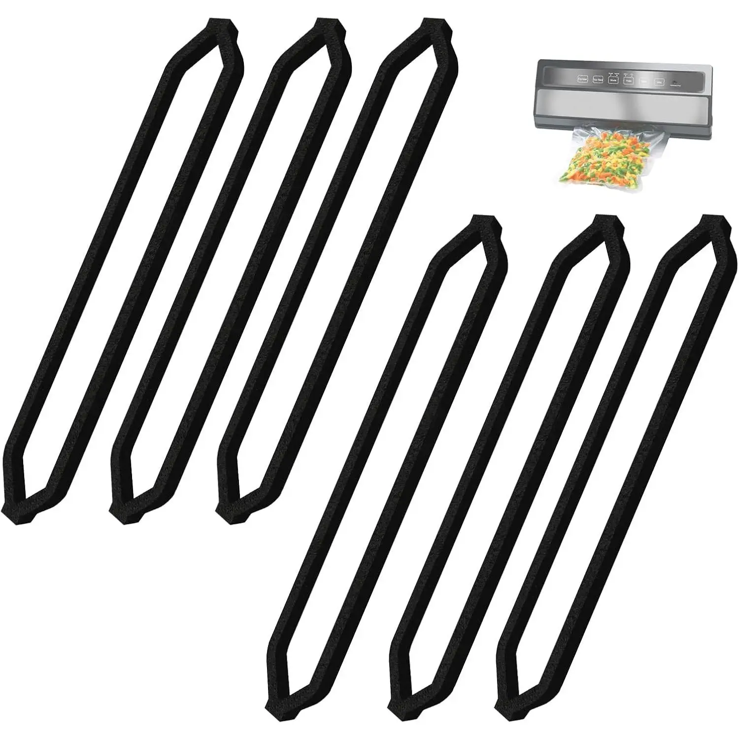 Sealer Gasket for Vacuum Sealer Machine,  Gasket Sealing Upper and Lower   Compatible with GERYON  Saver E2900/E2901 Series, 6 count