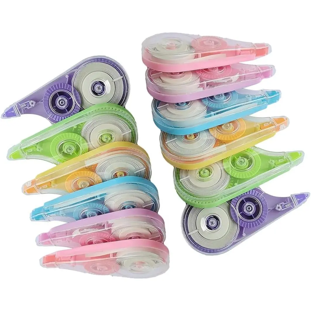12PCS White Correction Tape, 39.4ft Each, Tear-Resistant Easy Applicator for Instant Writing Correction, Ideal for Office and School Supplies