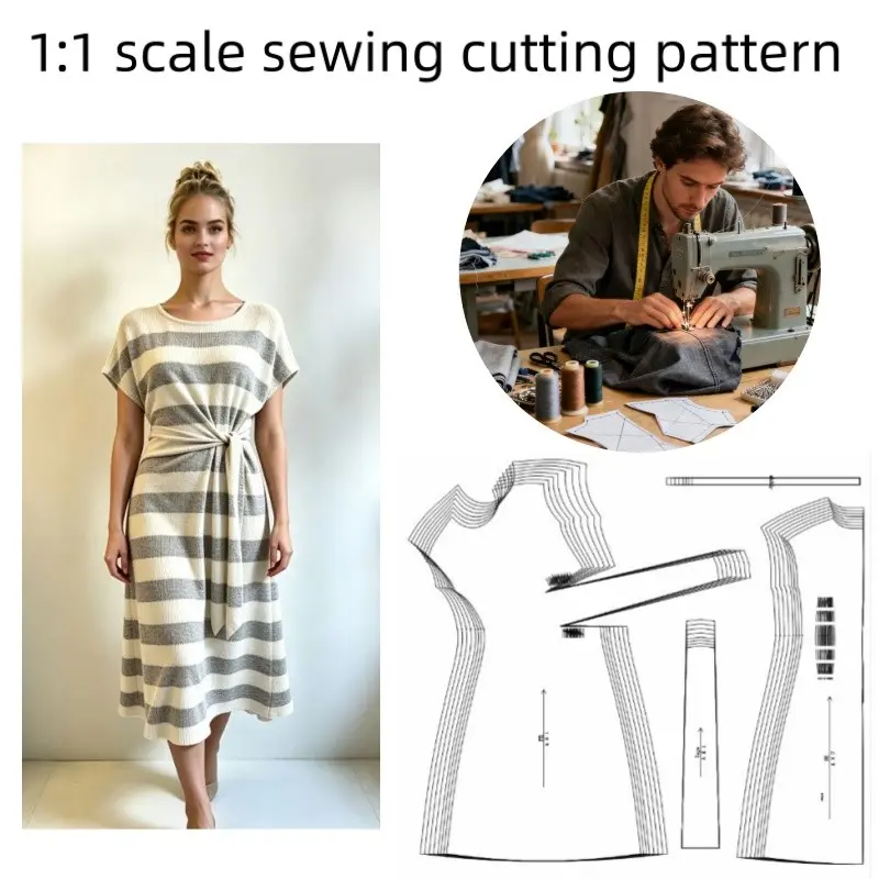 Xxs-3xl Sewing Patterns Set, 8 Sizes Skirt Templates, DIY Fabric Dress Making, Handmade Fashion, Unique Design Paper Patterns