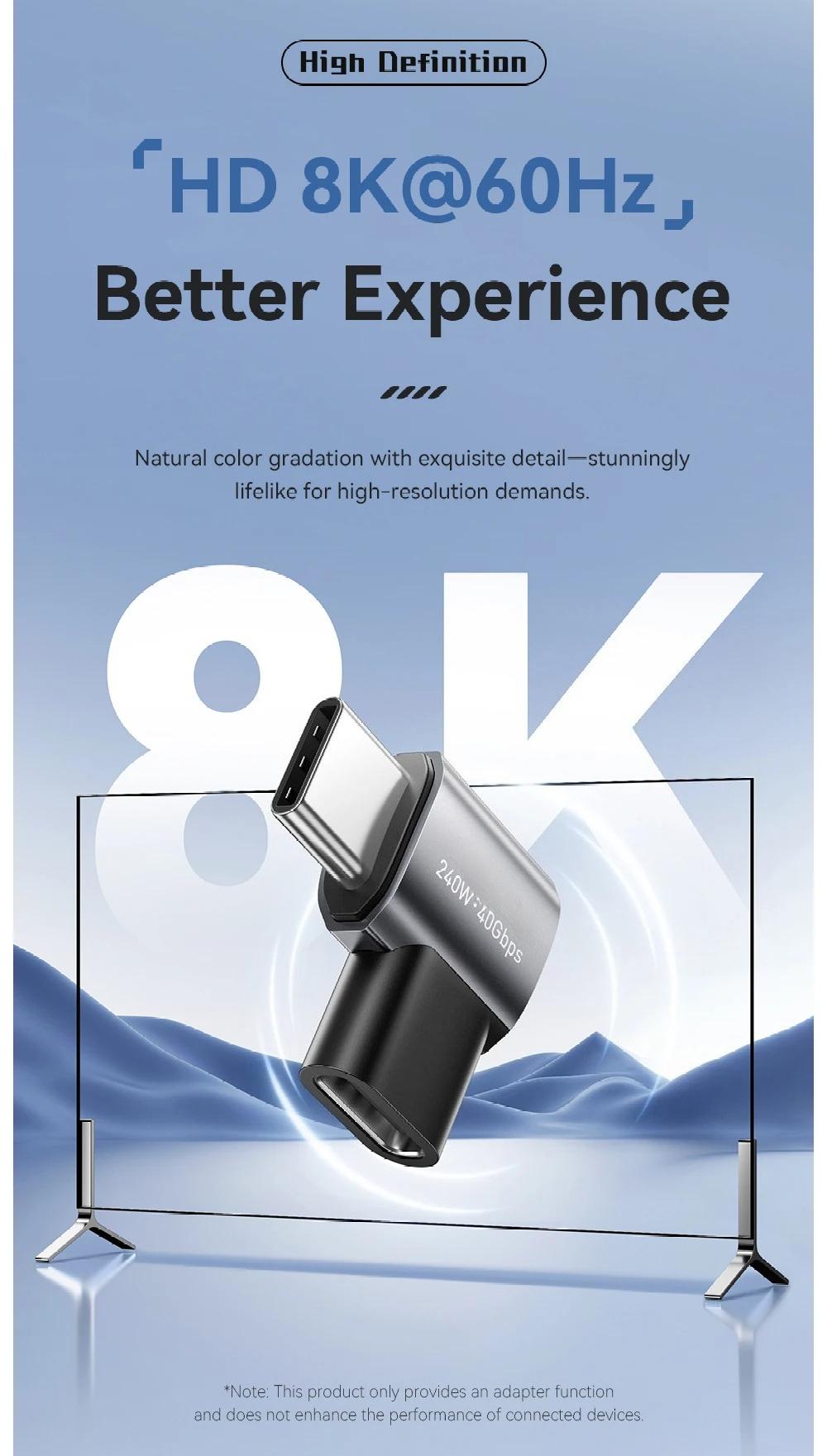 USB OTG Adapter Fast Charging Converter 90 Degree USB Type C Data Adapter