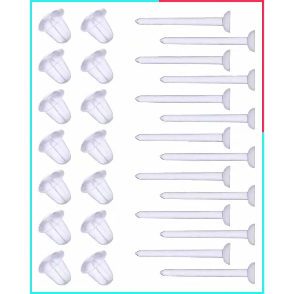 100 Pairs Clear Plastic Earrings for Sports, Work, and Surgery