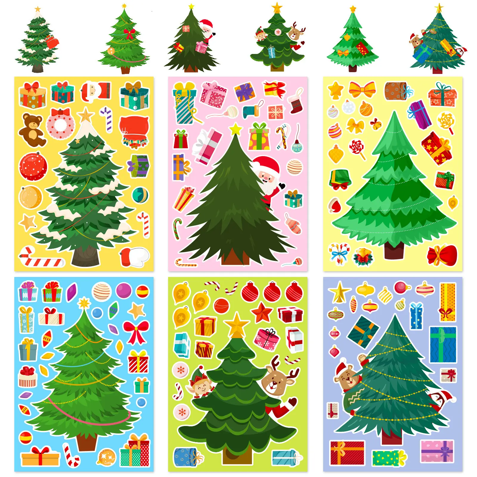 Set of 6 Christmas-themed Stickers—perfect for Office Use, Scrapbooks, Journals, Laptops, Water Bottles, Cars, and More. These Faith-based Designs Feature Positive Messages, Making Them Great Gifts.