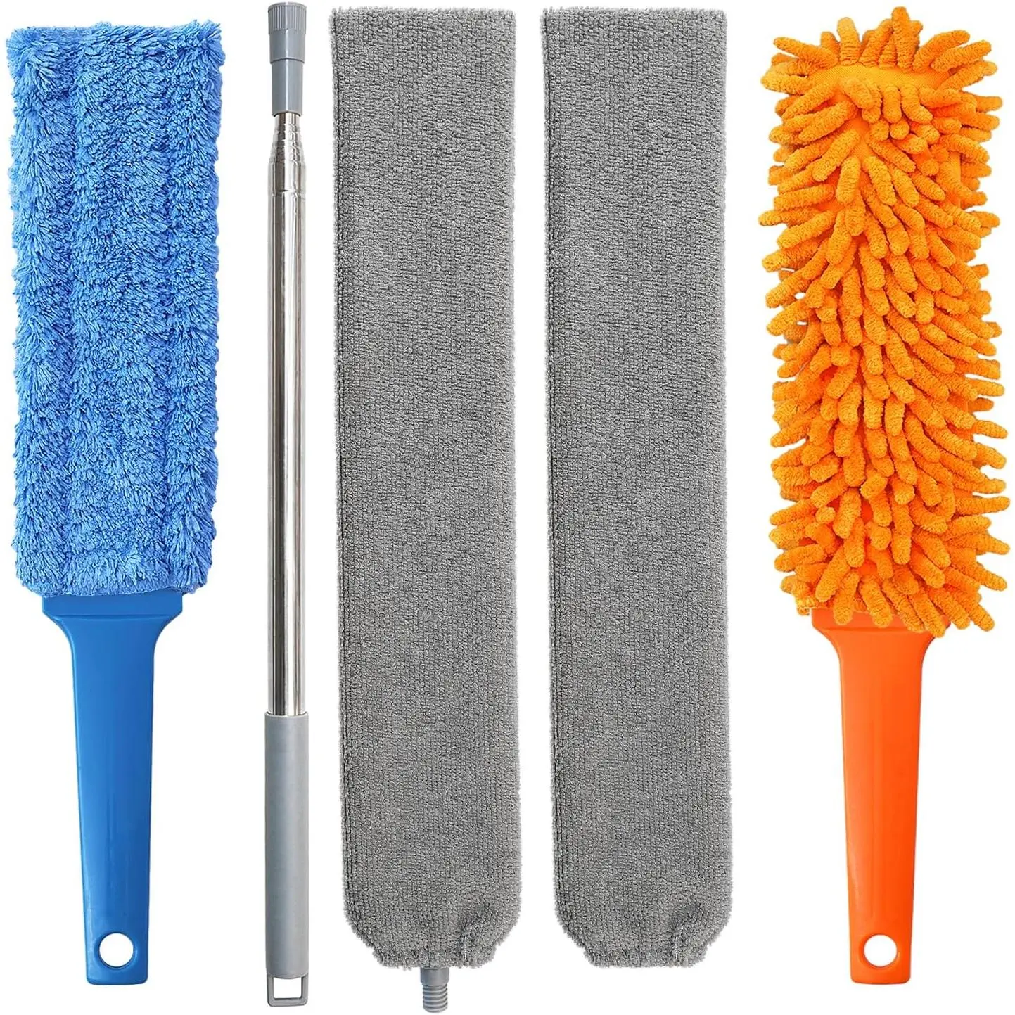 Gap Cleaning  Duster - 1 Pack 100 inch Telescoping Gap Dust and 2 Pack 15 inch Gap Cleaning Hand Dusters, Microfiber  Duster for House Hold