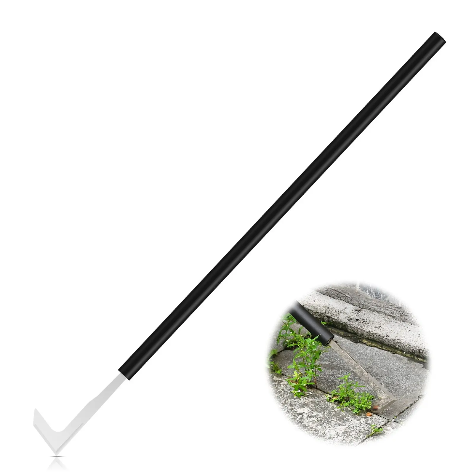 Crack Weeder Puller Tool Long Handle, Adjustable 49.2/32.6/16.3 Inch, Manual Sidewalk Crack Weeder, Grass Weed Puller Cutter for Yard Driveway, Lawn Garden Tools