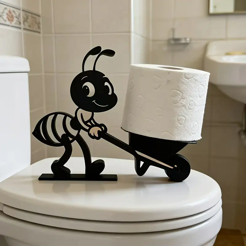 Ant Smile Paper Holder, Creative Design Bathroom Decor, Multi-Functional Toilet Paper Organizer, 3D Printed Fun Bathroom Accessory, Bathroom Organization