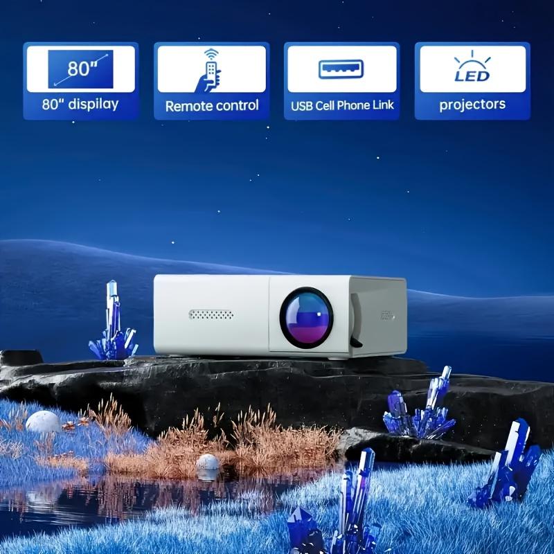 Portable Mini Projector - Native 720P - Compatible with IOS, Android, Windows, Etc. - with Remote Control - Suitable for Smartphones, PS4 And USB Devices