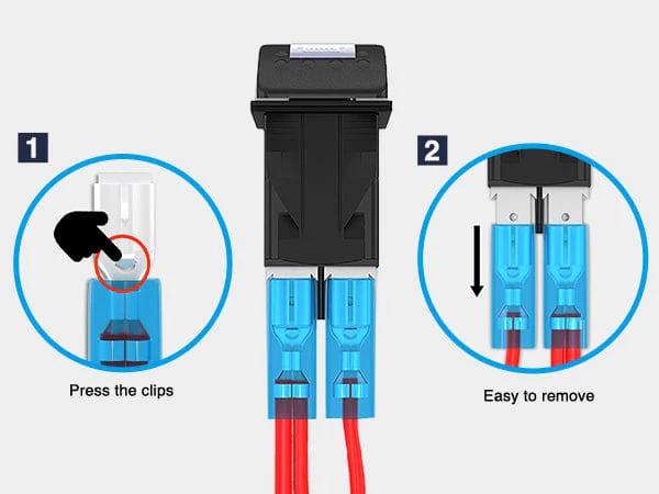 Nilight 4 Gang Switch Panel With QC3.0 & PD Charger And Voltmerter with Orange Backlit