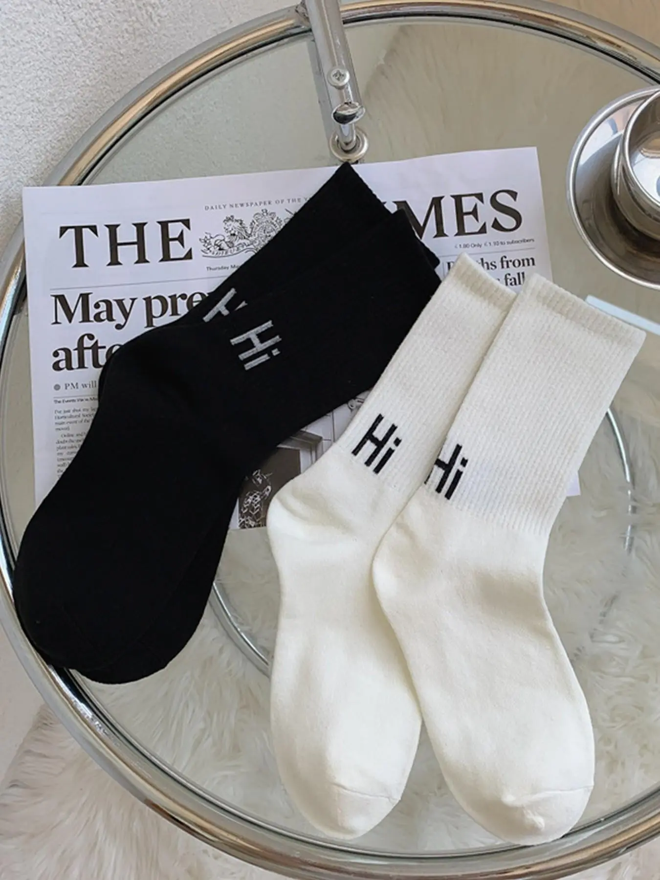 4 Pairs Women's Letter Socks, Mid-Calf Japanese Style, Comfortable Soft Campus Sports Socks, Daily Wear Teenager Socks
