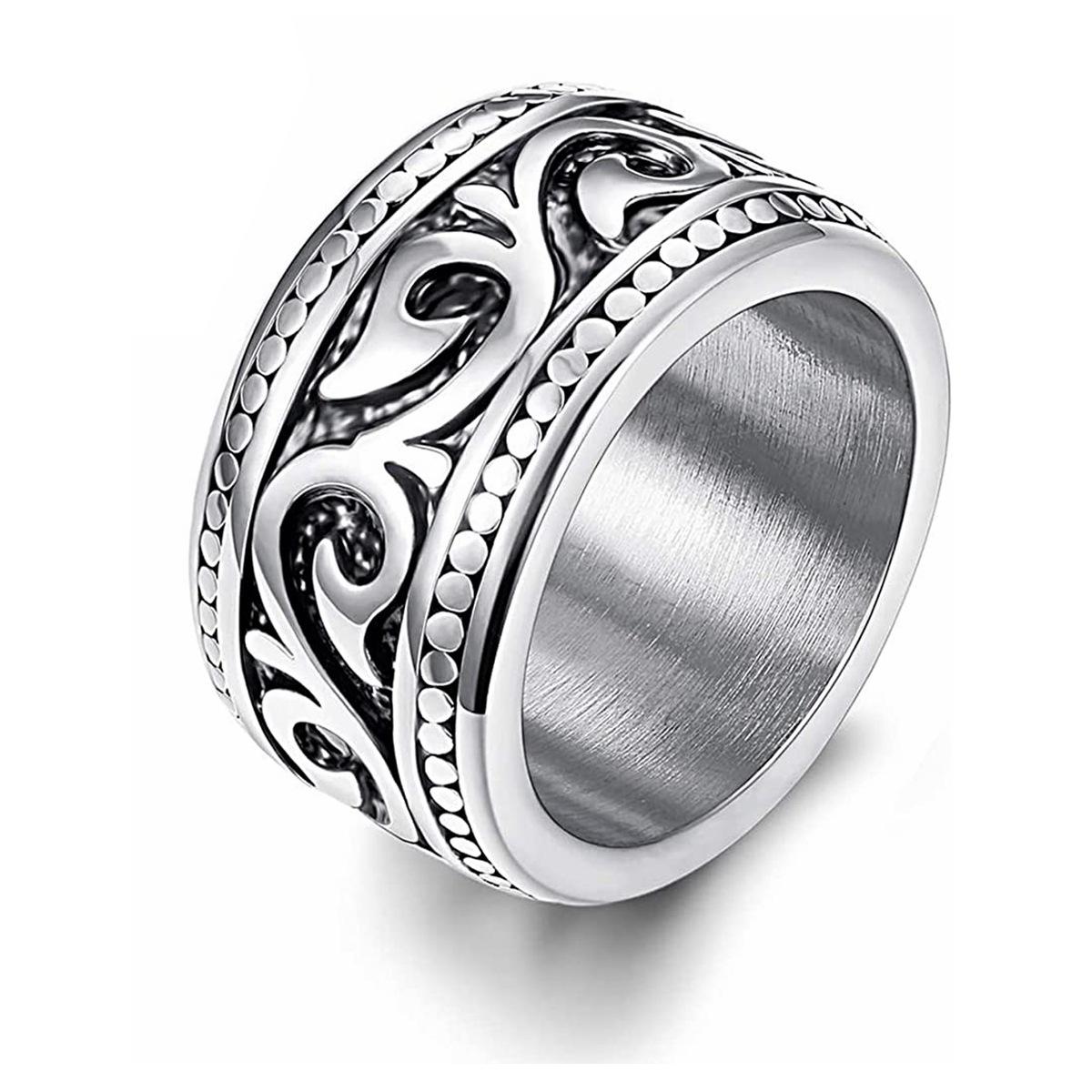 Popular Celtic Triangle Knot Cast Titanium Steel Ring, European and American Men's Fashion Accessory, Personalized Ring