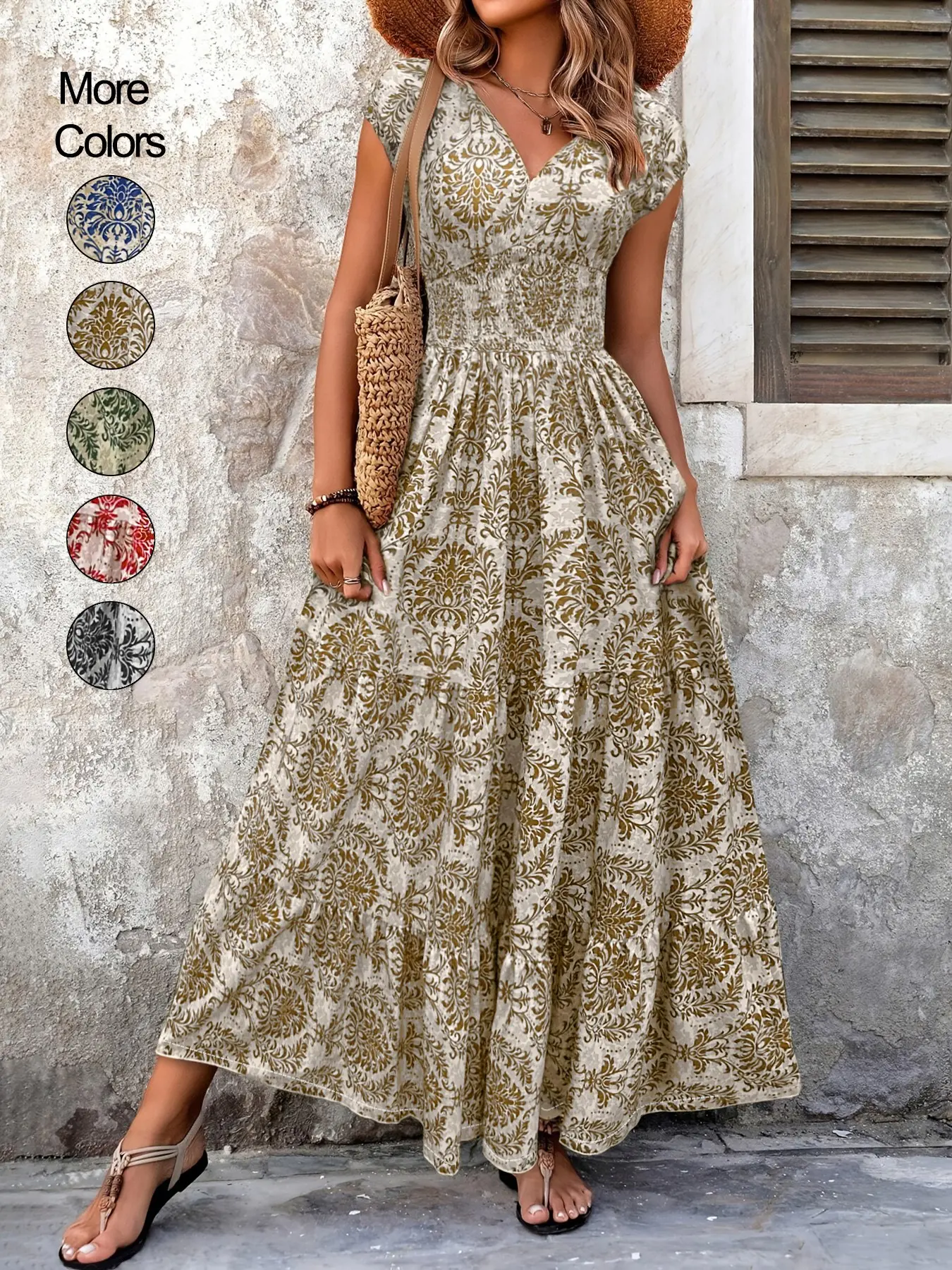 flowy maxi dress short sleeve Womens Floral V Neck Short Ruffle Sleeve Chiffon Dress Boho Floral High  Waist Flowy Ruffle Maxi Dress Short Sleeve Maxi Dress at Amazon Women's  Clothing store