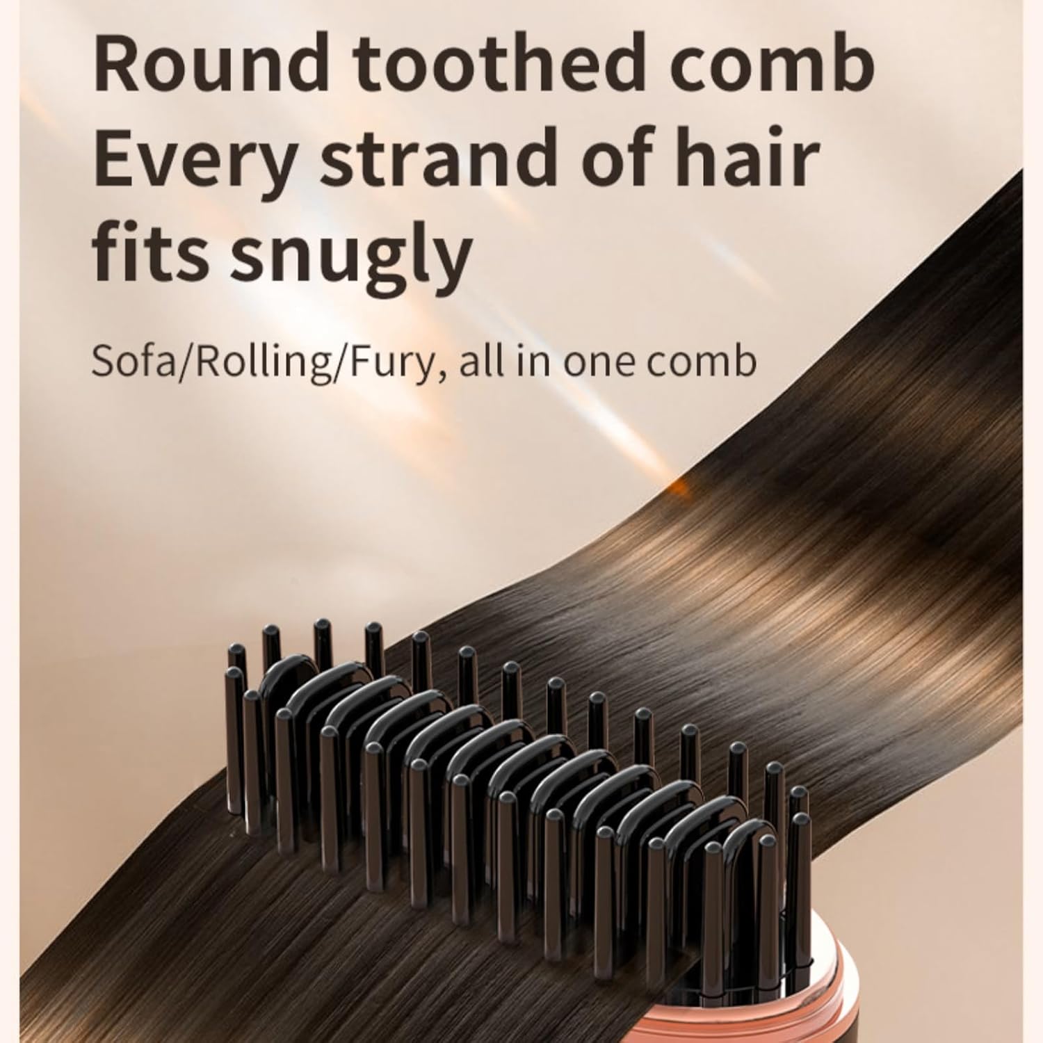Mini Portable Hair Straightener Brush – Cordless Travel Straightener with 3 Heat Settings & Type-C Fast Charging, Smoothing for Frizzy & Wavy Hair, Ideal Gift for Women