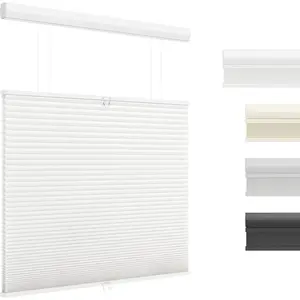 Top Down Bottom Up Cordless Honeycomb Cellular Blinds for Indoor Windows Size 32" W × 64" H White Light Filtering