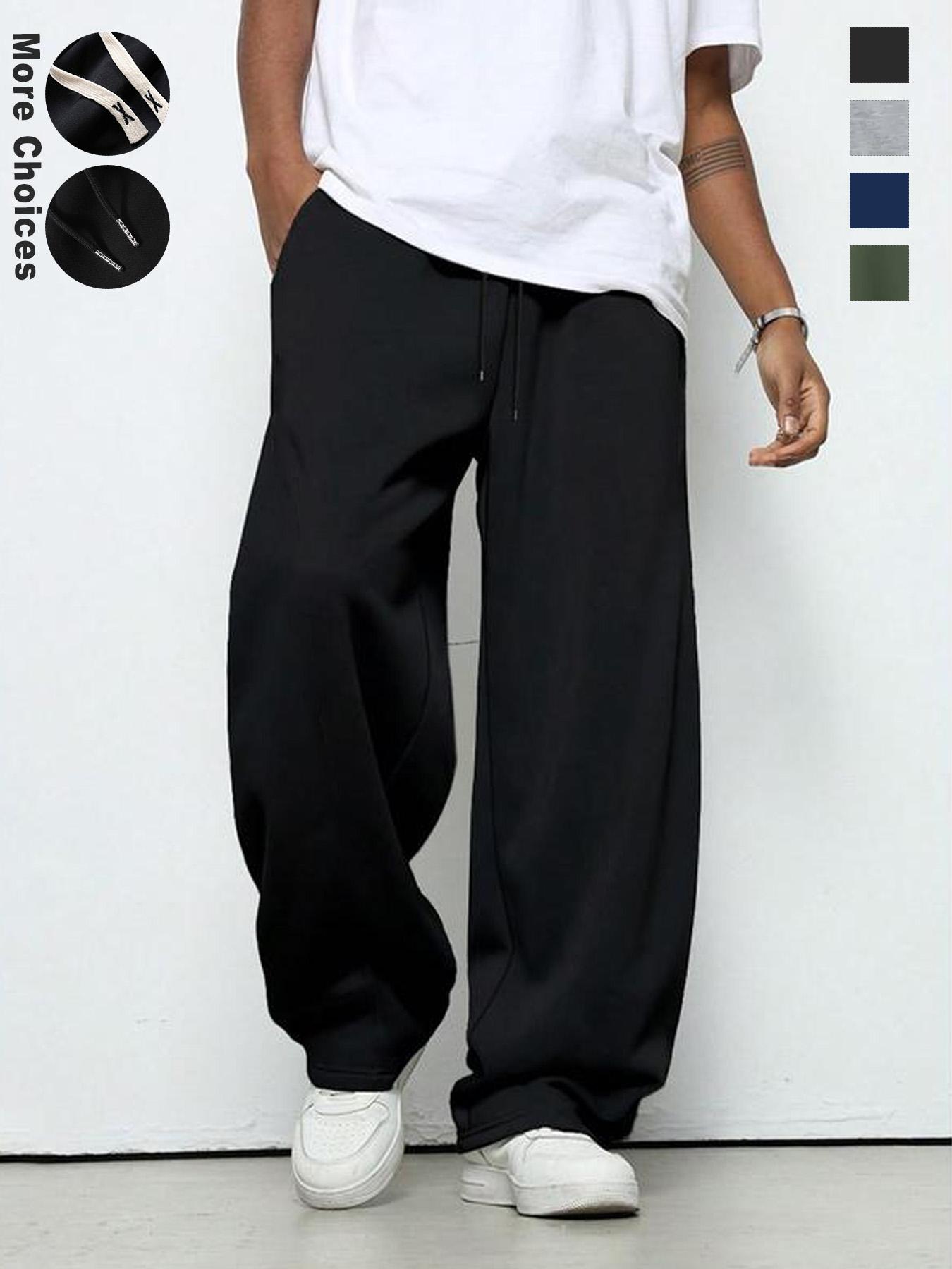 Men's Solid Color Drawstring Waist Pants, Casual Comfy Trousers for Daily Wear, Men's Bottoms for All Seasons.adwysd joggers.lululemon men.  city jogger