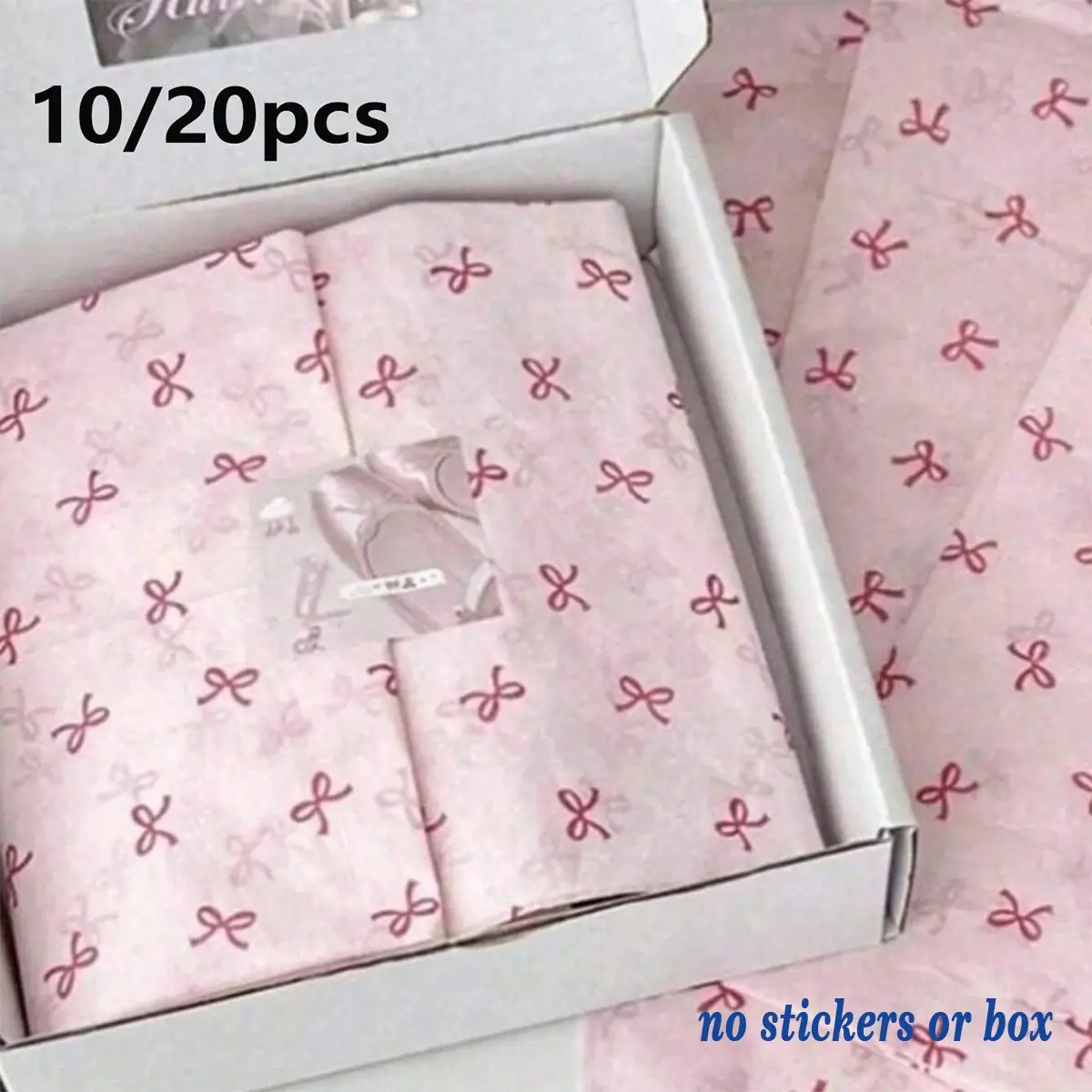 10/20pcs Bow Pattern Wrapping Paper, Cute Gift Wrap Paper, Decorative Art Paper, Ideal for Mother's Day, Birthday, Wedding, DIY Crafts
