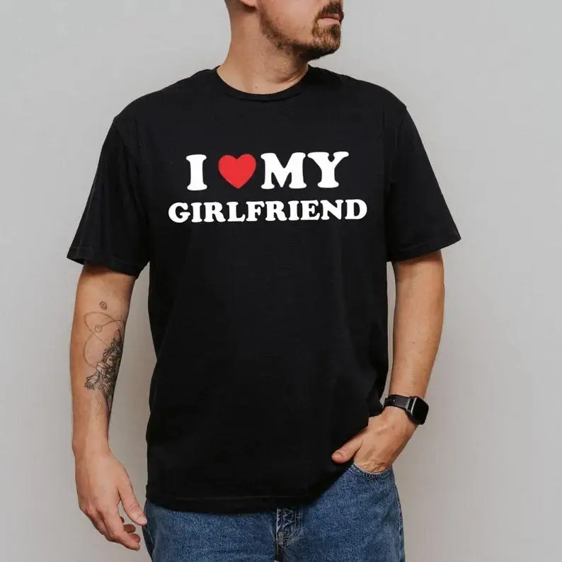 [100% Cotton]I Love My Girlfriend Shirt I Heart My Girlfriend Shirt GF T-Shirt