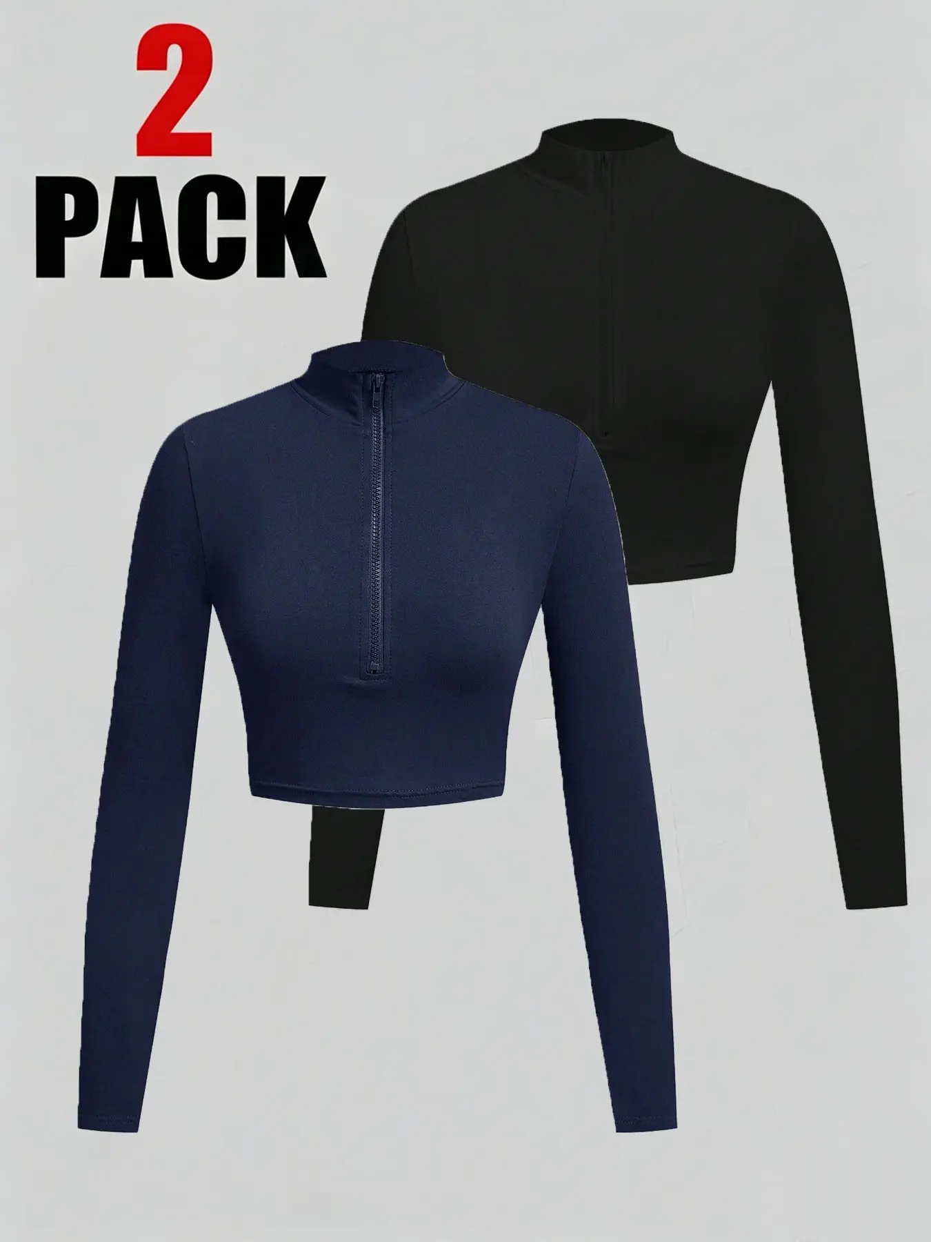 Women's High Neck Zipper Sportswear Long Sleeve, Comfortable Breathable, Slim Fit, Ideal for Gym, Yoga, Pilates, All Seasons, Zipper Sweatshirt