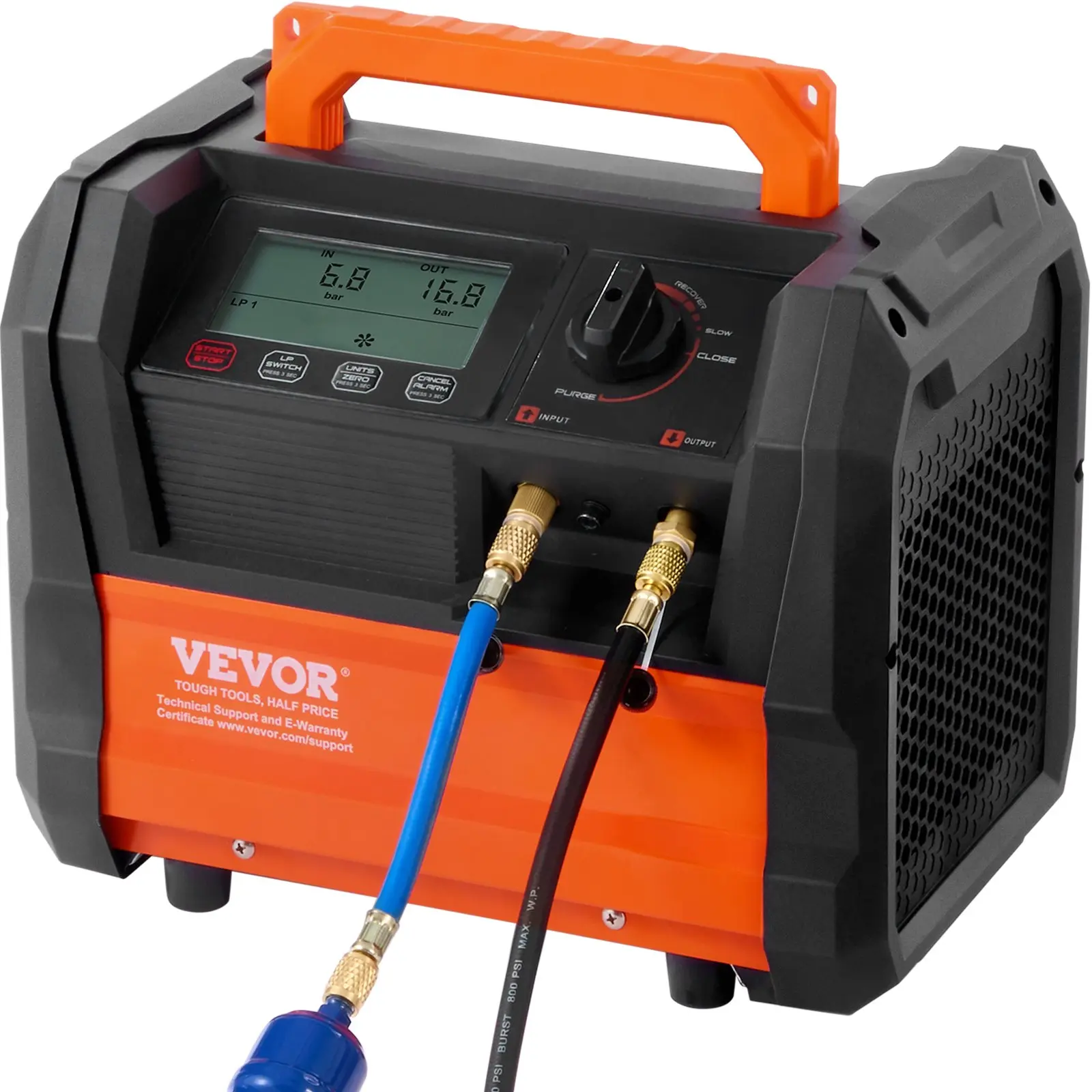 【DealsForYouDays】VEVOR Refrigerant Recovery Machine, 1 HP Dual Cylinder Portable AC Recovery Machine with 3000rpm Brushless Motor, Freon Refrigerant Recycling Tool for Automotive, Air Condition, Household HVAC