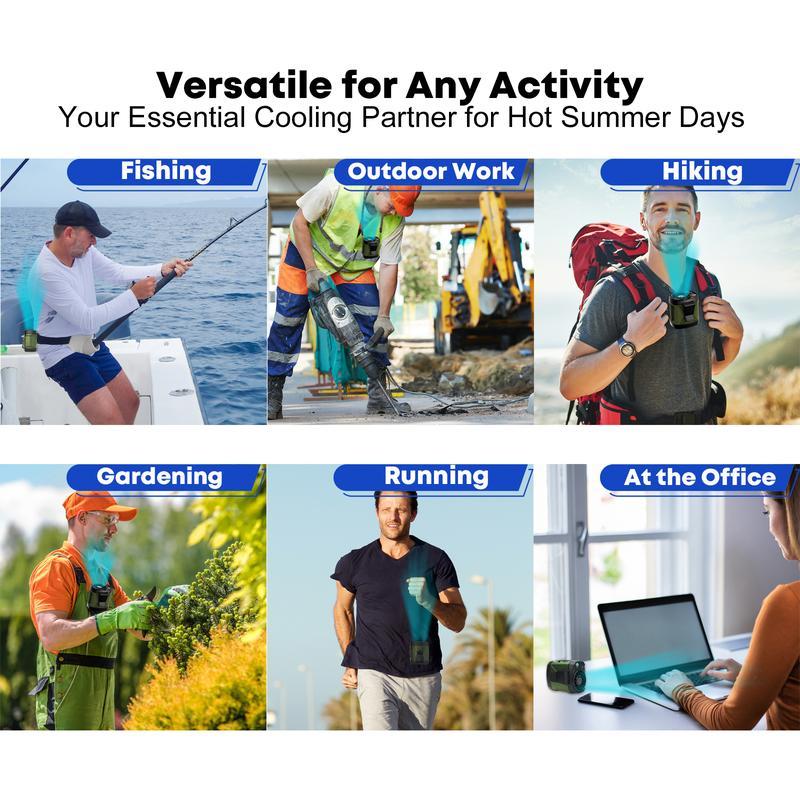 Portable Fan Rechargeable,4 Speeds Strong Airflow Small Fan Waist,Battery Powered,for Travel Camping Outdoor Jobsite,Camping Essentials-Black