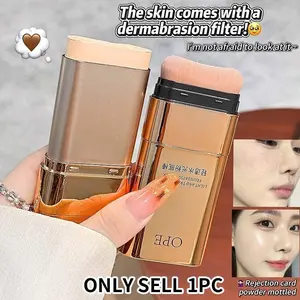 Dewy Foundation Stick, Waterproof Sweatproof, All-Day Wear, High Coverage for Dark Circles & Acne, Brush Easy to Blend, Lightweight for Natural Dewy Skin