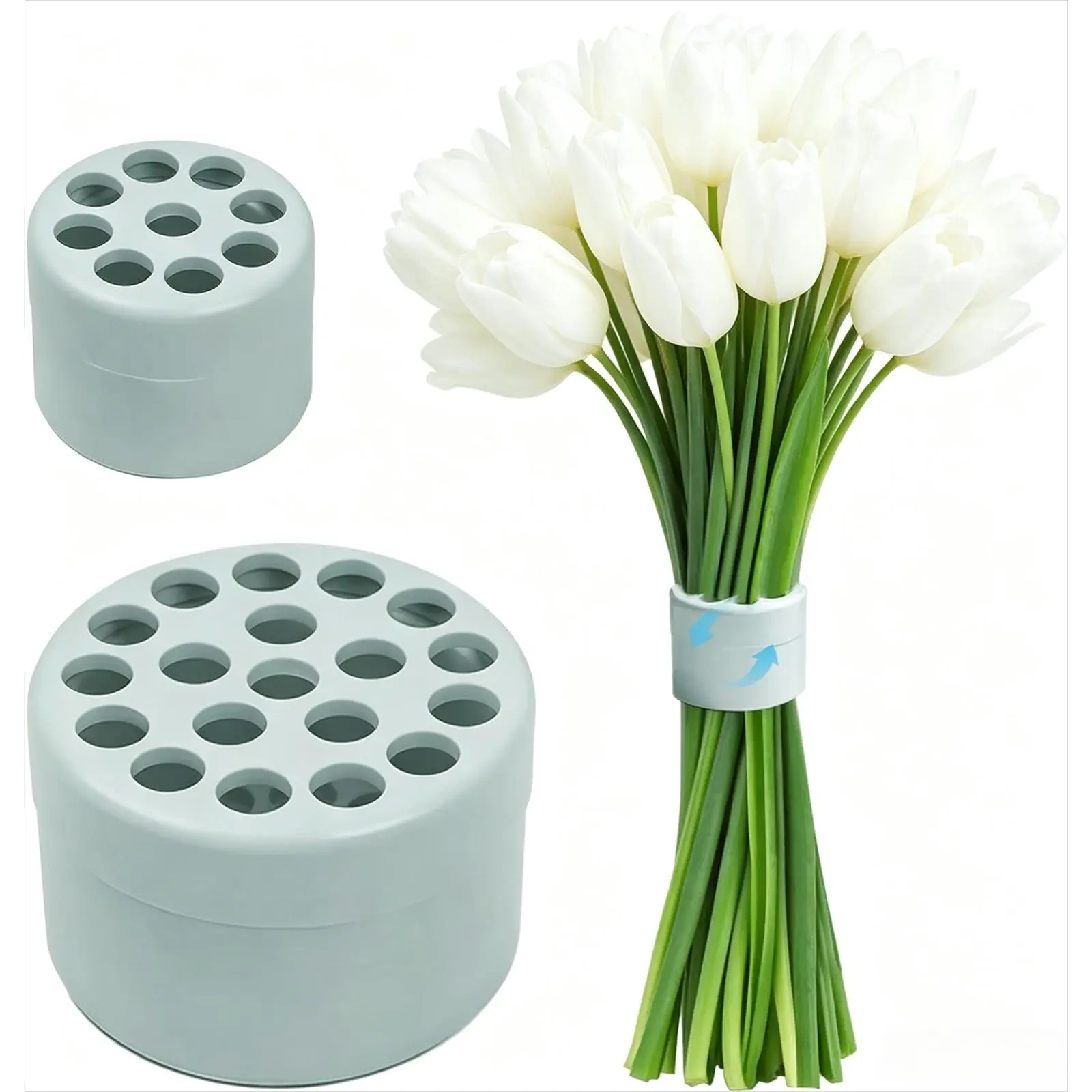 Lightweight Invisible Spiral Flower Arrangement Holder - Plastic Flower Frog, DIY Bouquet Twister Stem Support, Decorative Floral Fixer for Home Centerpiece, Party Decor, Plants & Natural Look Displays, Easy Setup