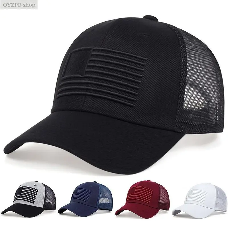 Men's American Flag Baseball Cap Outdoor Adjustable Mesh Cap Sunscreen Casual Cap Suitable for Spring and Autumn Travel Seaside Parties,summerwins