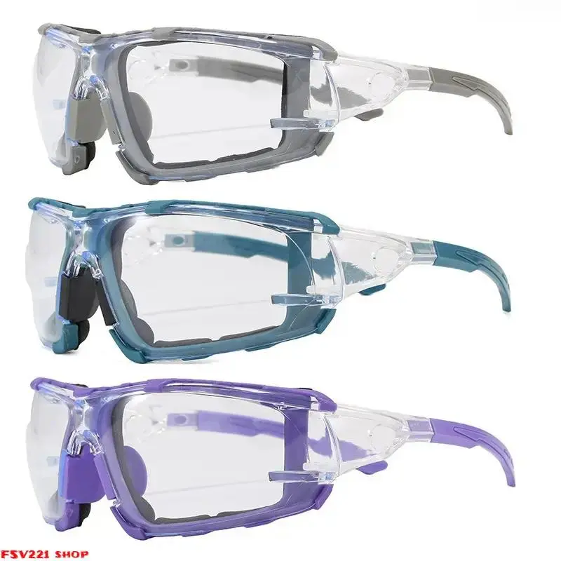Industrial Anti‑Fog Safety Goggles, UV400 Polycarbonate Lens with Foam Gasket & Elastic Strap, Protective Work Eyewear for Construction, Woodworking & Lab Work