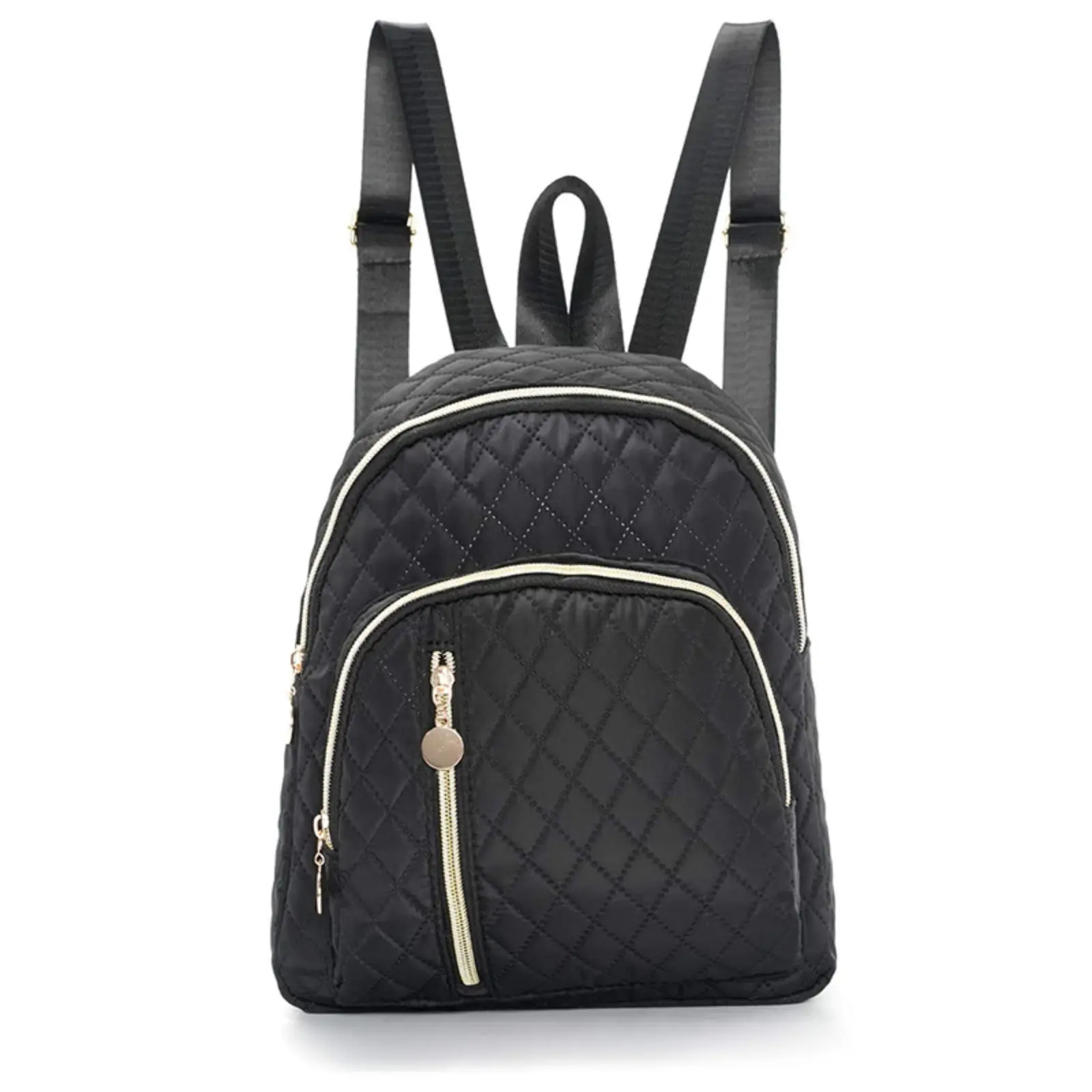 Women Nylon Quilted Backpack, 2026 Hot Trend Mini Lightweight Daypack, Multi Pocket Small Travel Rucksack, Multi-functional Double Zipper Mobile Phone Backpack, Large Capacity Rhombus Stitch Shoulder Bag for Shopping Walking Daily Travel Outdoor