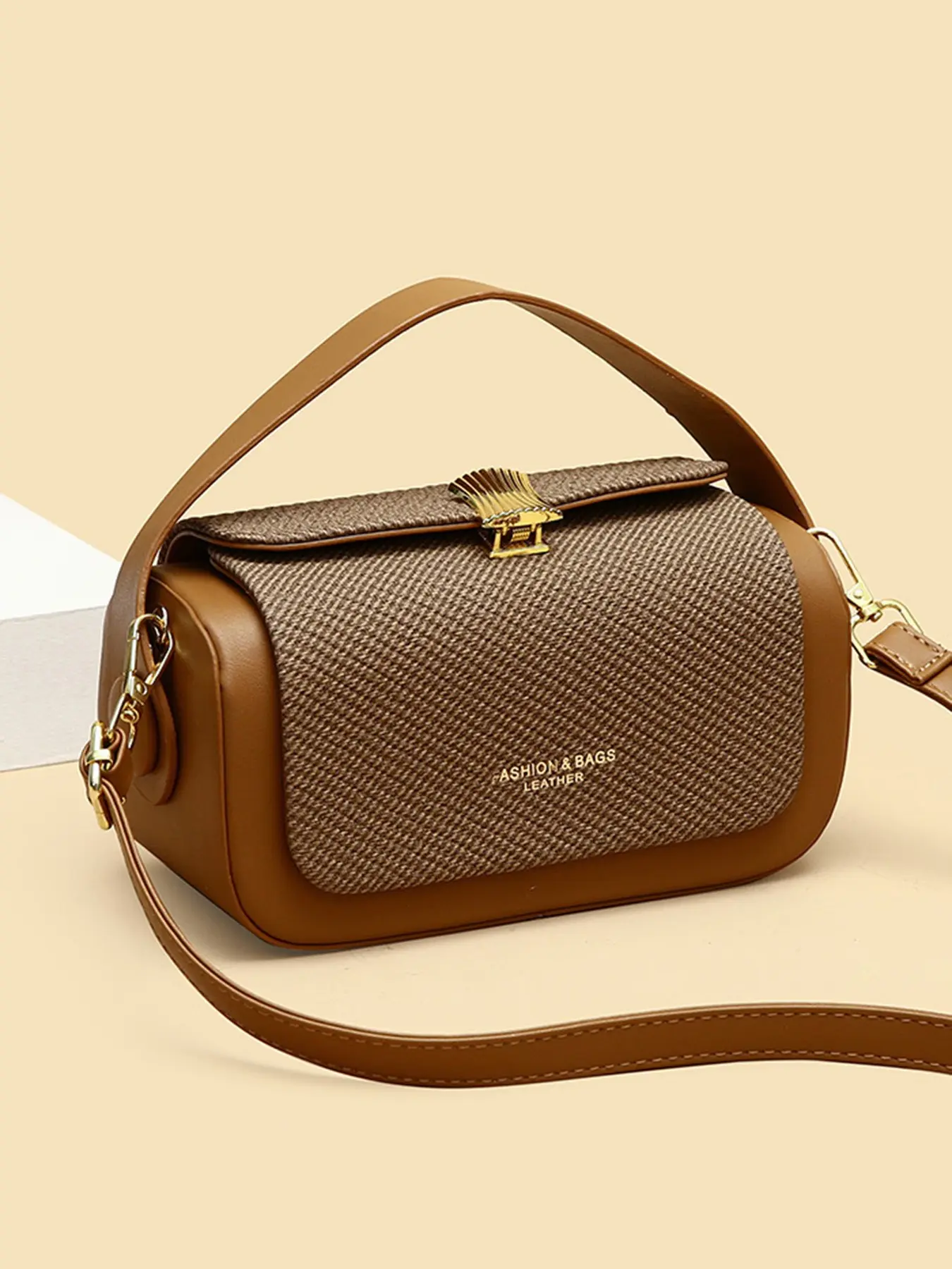 Vintage minimalist and gentle woven pattern handbag, elegant and luxurious texture, fashionable and personalized single shoulder crossbody bag, can accommodate mobile phones, lipstick, suitable for daily commuting