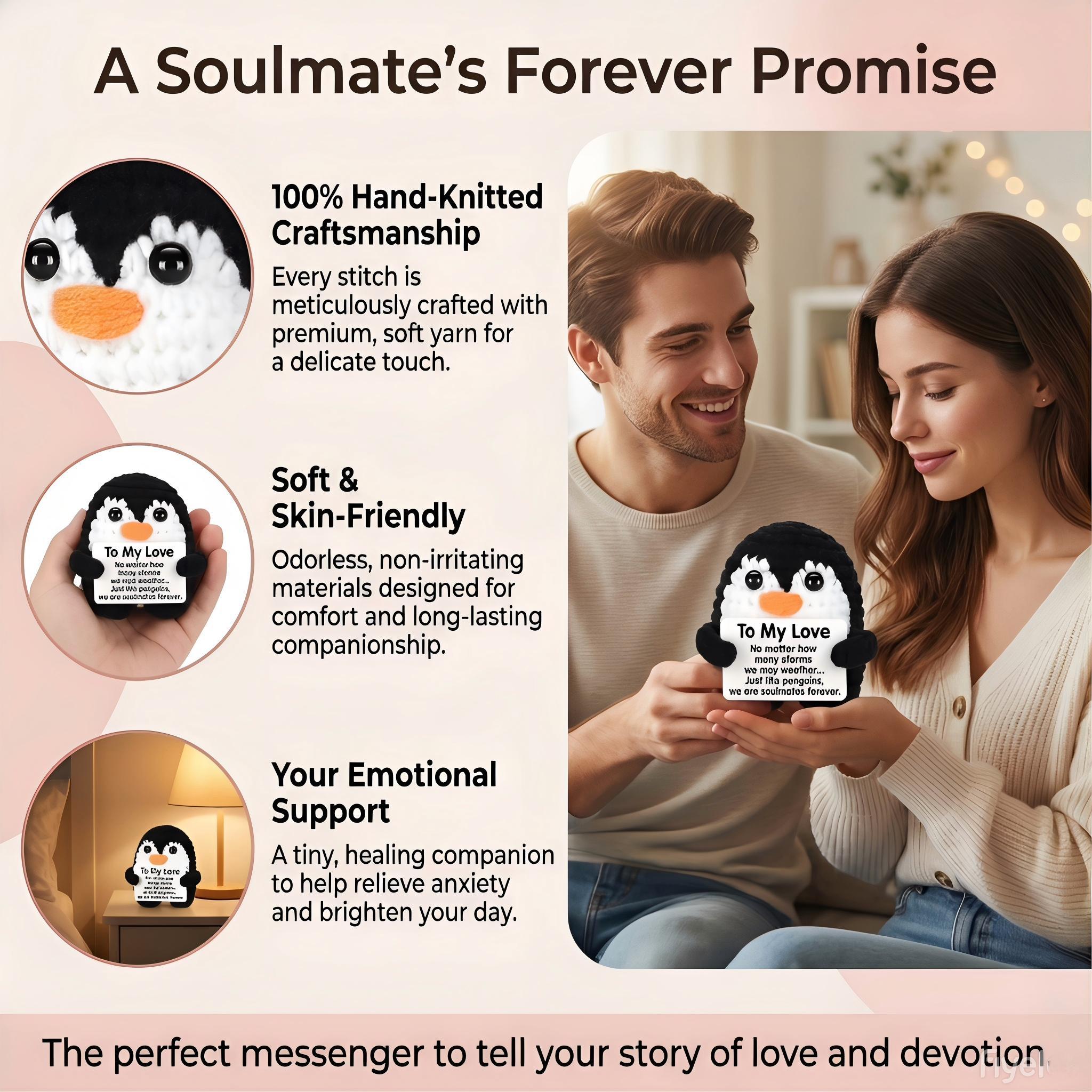 Handmade Emotional Support Penguin Plush Stuffed Animal,Exquisite Crochet Craft Soft Skin-Friendly,Christmas Presents Holiday Gifts,Birthday Gifts For Women Men Him Her,Teacher Appreciation Gifts,Desk Decor Bag Charm Baby Photo Props Party Decor