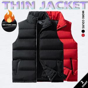 2 PACK Mens Vest Jacket Warm Sleeveless Jackets Winter Waterproof Zipper Coat Autumn Stand-up Collar Casual Waistcoat Brand Clothing SpringStatements