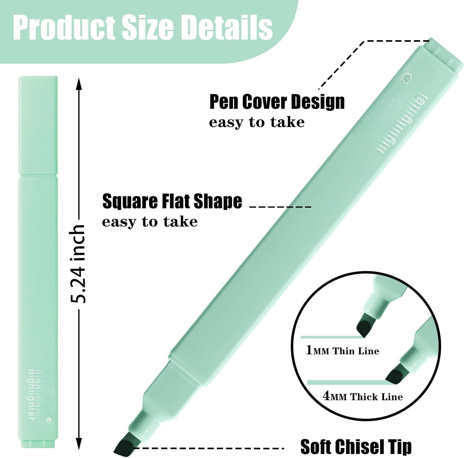 Highlighters Assorted Colors,8 Pack,Soft Chisel Tip,Cute Highlighters Set for Aesthetic School Office Supplies,Book Markers