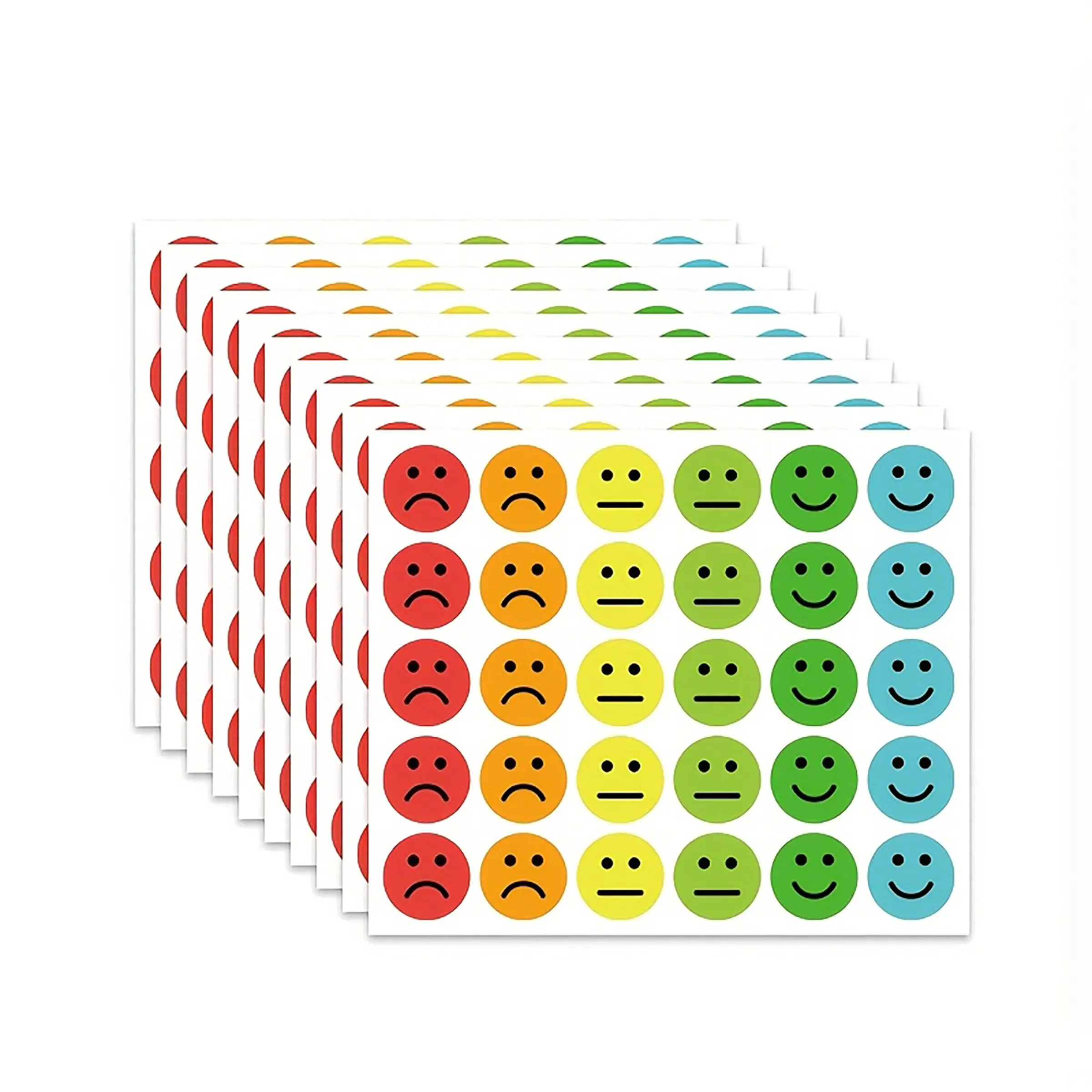 300pcs/600pcs/900pcs Colorful Mood Smile Stickers, 0.75inch Happy Face Stickers, Teacher Reward Stickers, Mini Motivational Stickers