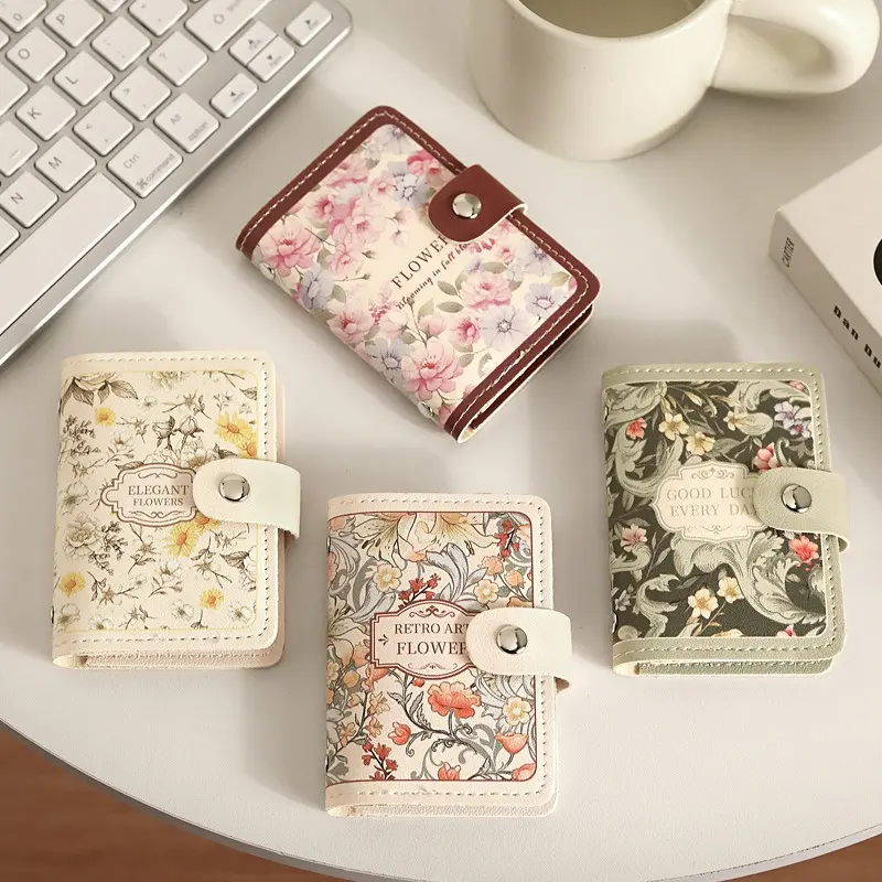 Vintage Floral Oil Painting Card Holder Wallet for Women, Large Capacity Credit Card Organizer, Multi-Slot RFID Blocking Card Case, Retro Art Print ID & Bank Card Wallet, Compact Travel Everyday Carry Accessory