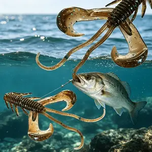 8PCS Soft Shrimp Fishing Lures 3.94In 3.2G, Biomimetic TPE Baits With Lifelike Swimming Action for Bass and Predator Fish, Freshwater and Saltwater Fishing Gear, Lake and Coastal Fishing Tackle Box Essential
