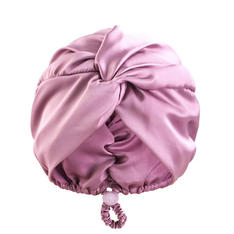 Adjustable Buckle Satin Sleep Cap, Cross Design Hair Protection Bonnet