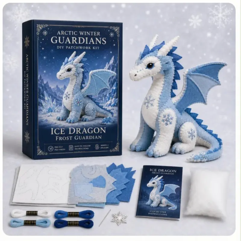 Cute Arctic Winter Guardians DIY Quilt Kit, Portable and Unique Design, New Arrival Patchwork Set, Perfect for Crafting Enthusiasts