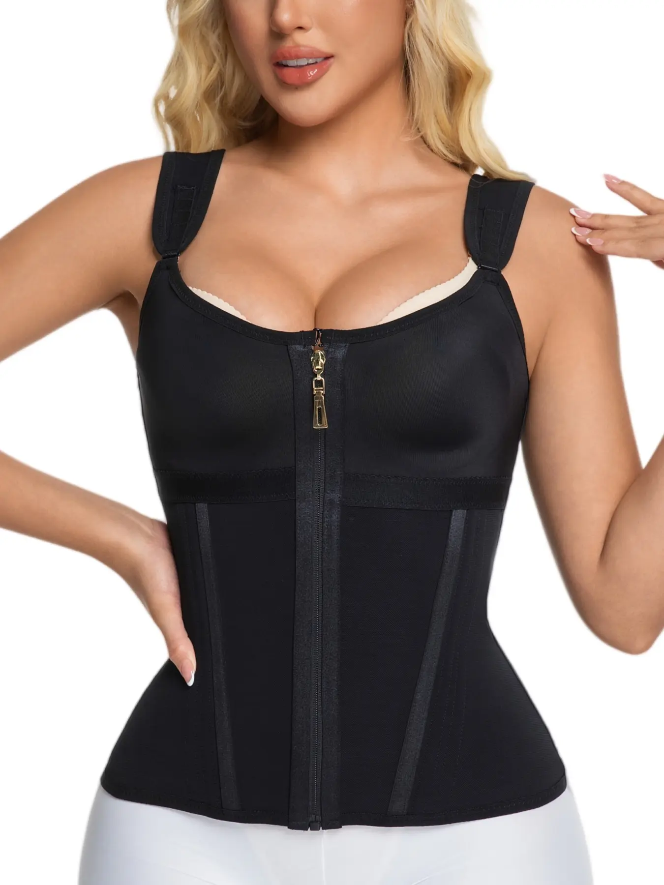 1 Count Waist Shapewear for Women with Bra, Fajas, Tummy Control Girdle Workout Shapewear With Adiustable Shoulder Strap, Fit Women's Waist Trainer, Body Shapewear, Everyday Womenswear, Colombian Shapewear Tops, Corset, Suitable For Daily Wear Adjustable