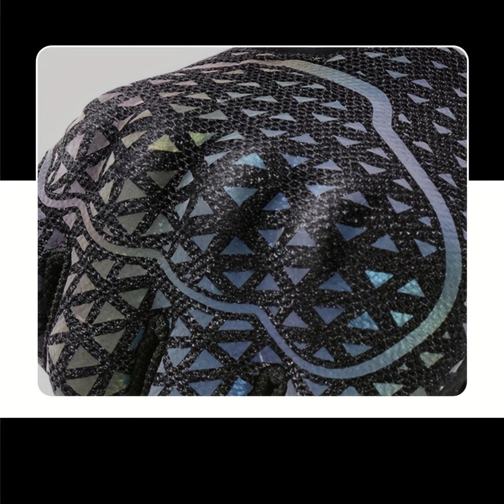 Motorcycle Riding Gloves for & - Touchscreen Compatible, Breathable Night Vision Reflective Gloves with Iridescent Rainbow Colors (/Headlight-Activated), Dirt Bike, ATV, MTB, MBX, Motorbike (Adjustable Strap Closure)