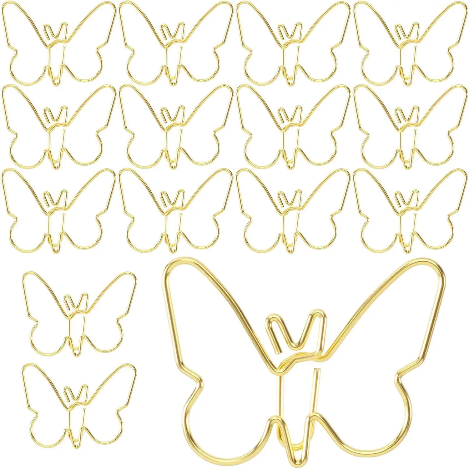 15 count Mini Butterfly Shape Paper Clips,  Fancy Paperclips, Cute Butterfly Metal Bookmarks, Decorative Paper Clamps Holders for Document, Office,