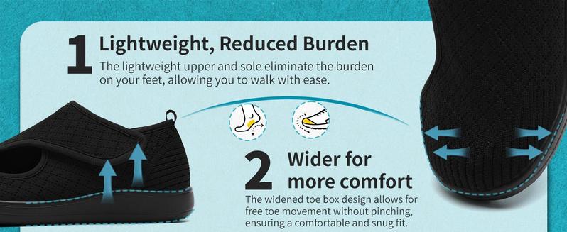 Women Diabetic Shoes with Wide Toe and Adjustableclosure Comfortable Easy On/Off for Walking Lightweight and Breathable