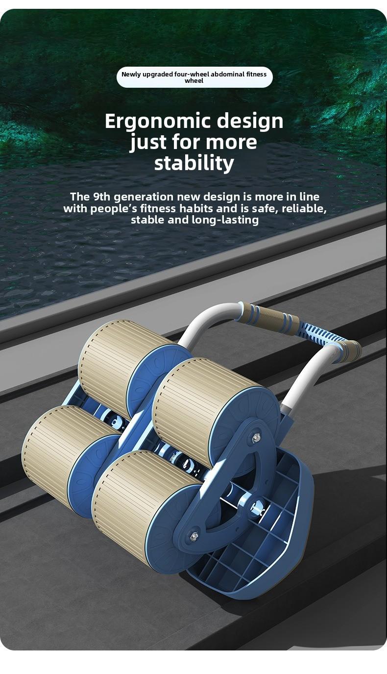 2026 four-wheel abdominal wheel automatic rebound abdominal device, thin belly curling device, abdominal muscle fitness equipment