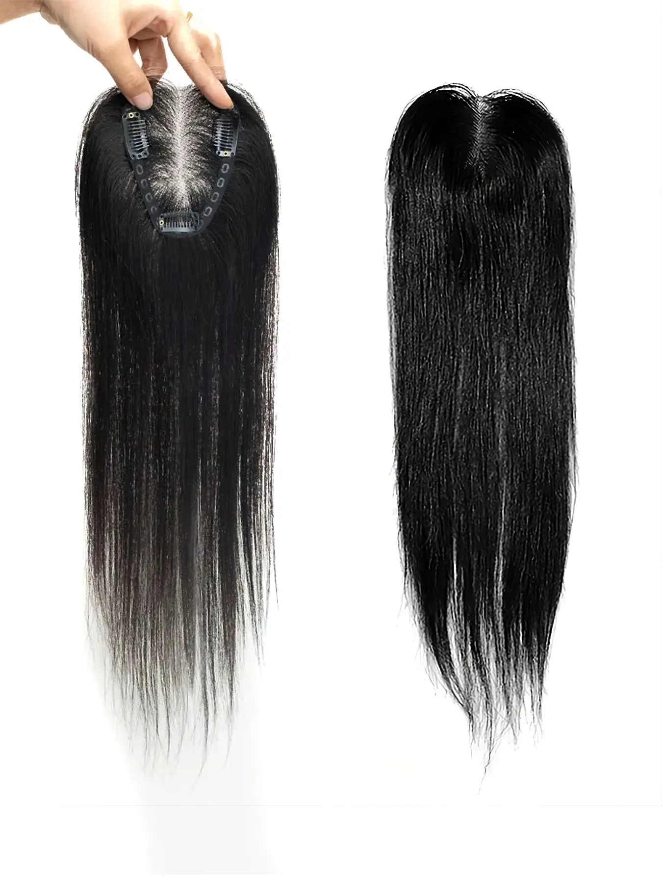 100% Human Hair Wig Topper, Medium Length 16-18 Inches, Lightweight Breathable Lace, Handmade 3x4 Area, Suitable for Women