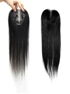 100% Human Hair Wig Topper, Medium Length 16-18 Inches, Lightweight Breathable Lace, Handmade 3x4 Area, Suitable for Women
