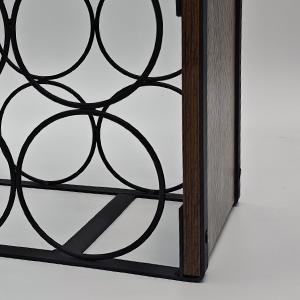 SUOERNUO Wood Countertop Wine Rack No Assembly Needed 6-Bottle Capacity Black & Rustic Brown Metal & Wood Construction Rust-Resistant Powder Coating Freestanding Storage Solution