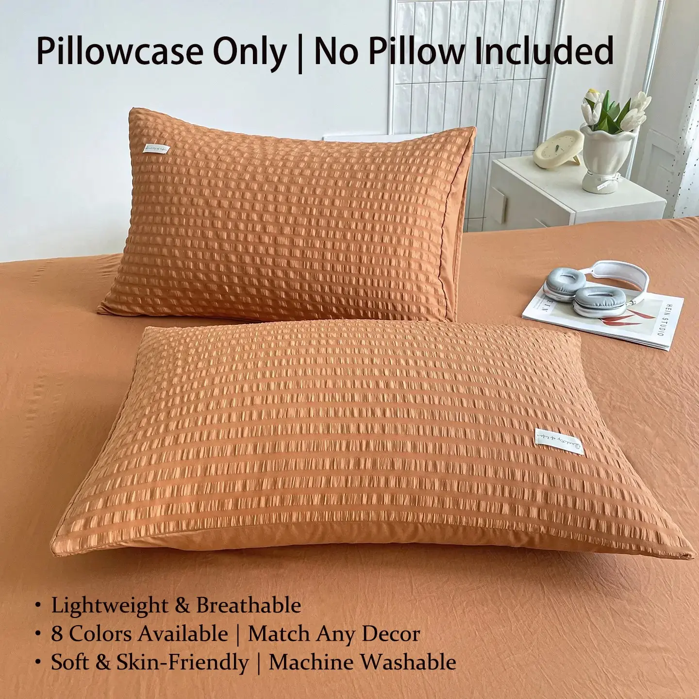 2/4pcs Minimalist Pillowcases, Soft Polyester Fiber, Polyester Bedding, All-Season Use, Multiple Colors, Standard Size 48x74cm