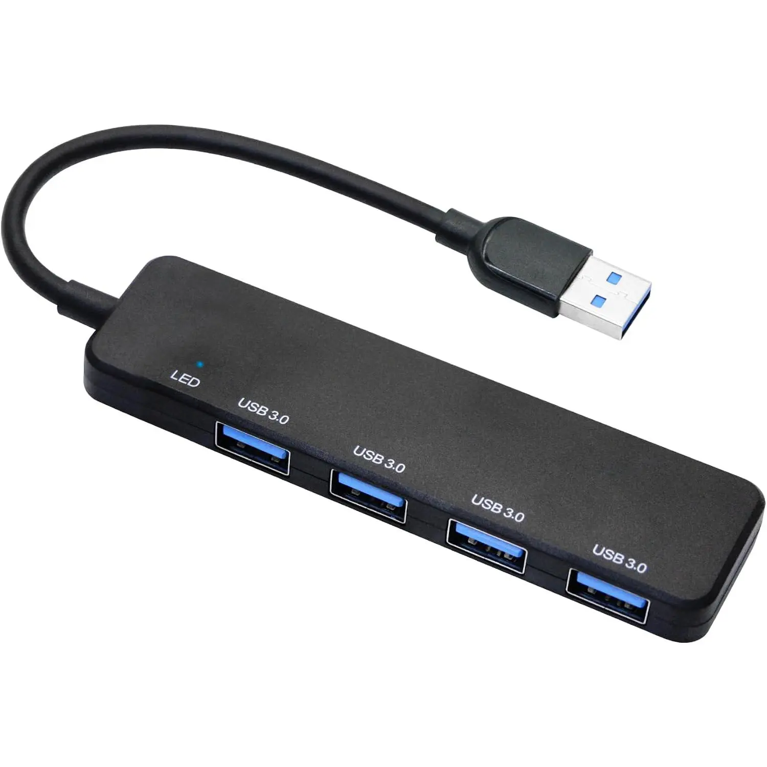 USB 3.0 Hub with 4inch , Multi Port USB Extender Adapter, 5Gbps High Speed Data Transmission, for Laptop, PC, Flash Drives, Mobile HDD and  USB