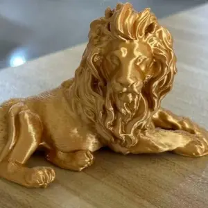 Grand Golden Lion Statue, Elegant Mane and Noble Pose Design, Luxurious Home Decor, Perfect Christmas/father's Day Gift, for Wildlife Enthusiasts