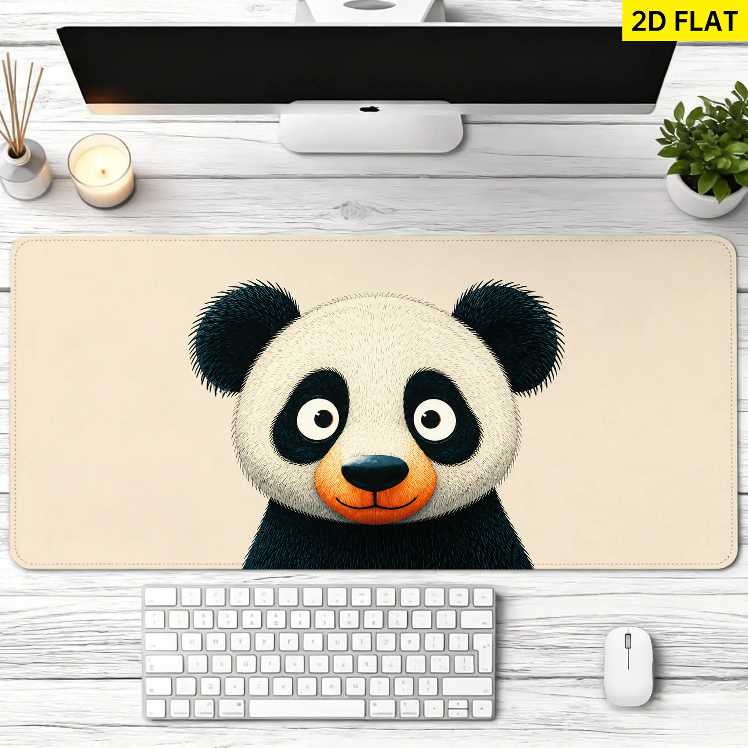 Cute Panda Art Mouse Pad with Rubber Base, Multi-Size Pads, Non-Slip, Lock Edge, Washable, Precision Control, Desktop Protection for Office, Home, Gaming Users, Premium Multipurpose Gift
