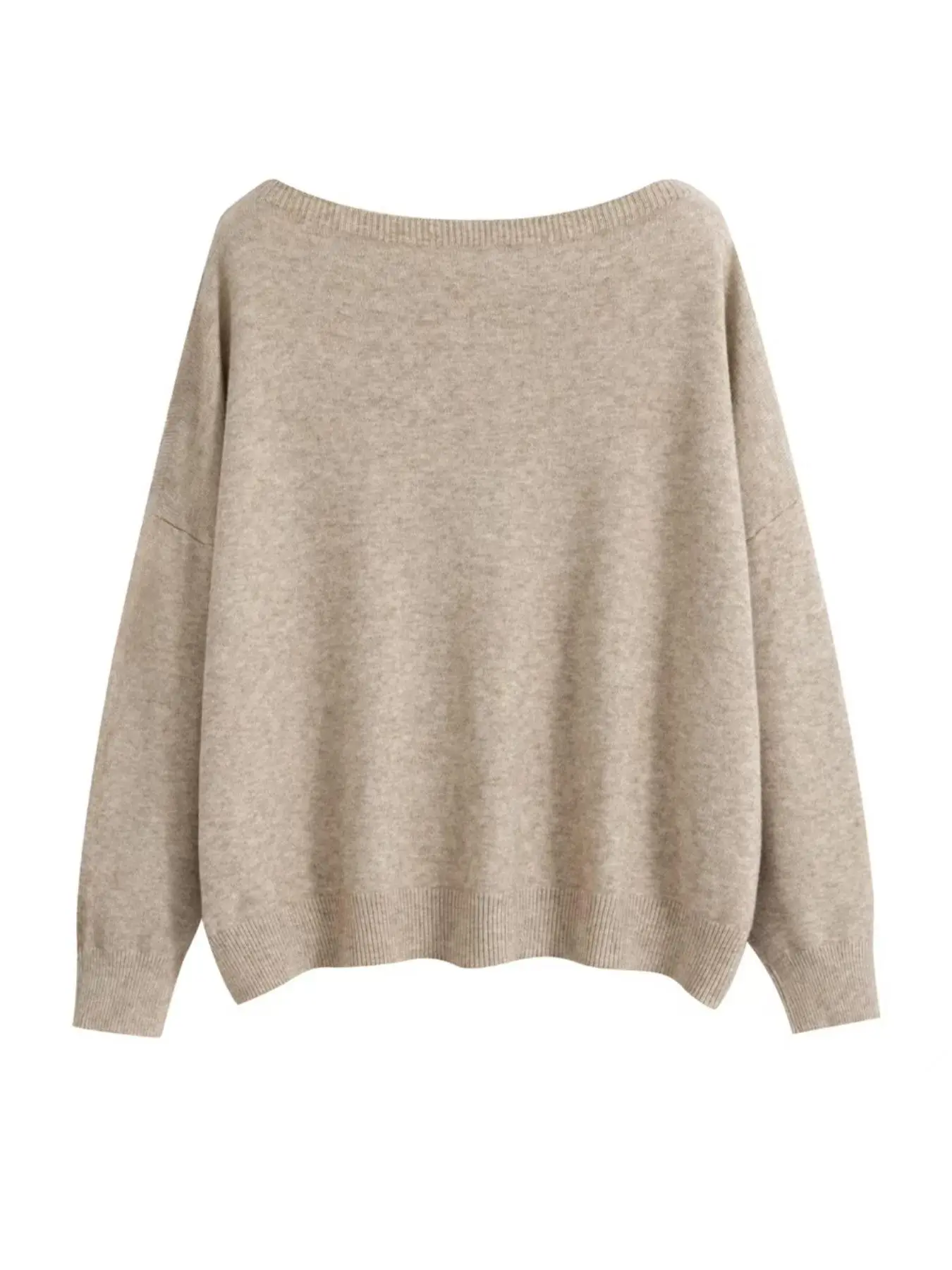 Women's Plain Scoop Neck Sweater, Casual Drop Shoulder Long Sleeve Jumper, Women Fall & Winter Knit Top