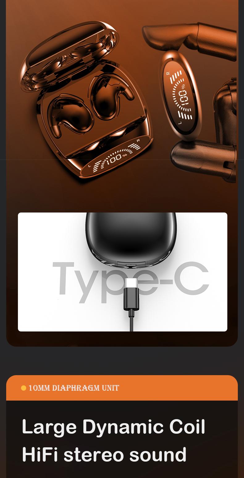 X55 Wireless Earbuds Invisible Sleep Headphones Noise Cancelling Low Latency Gaming Waterproof  Wide Compatibility in-ear esrbuds audio earphone bluetooth-compatible wireless earphone mini sport music video Retractable Dual USB-C Car Charger